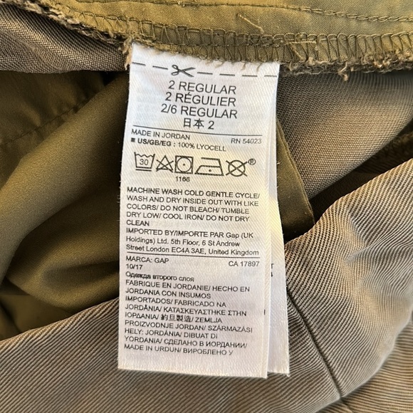 GAP Olive Green Lyocell Pants Size 2 Regular - Picture 9 of 9